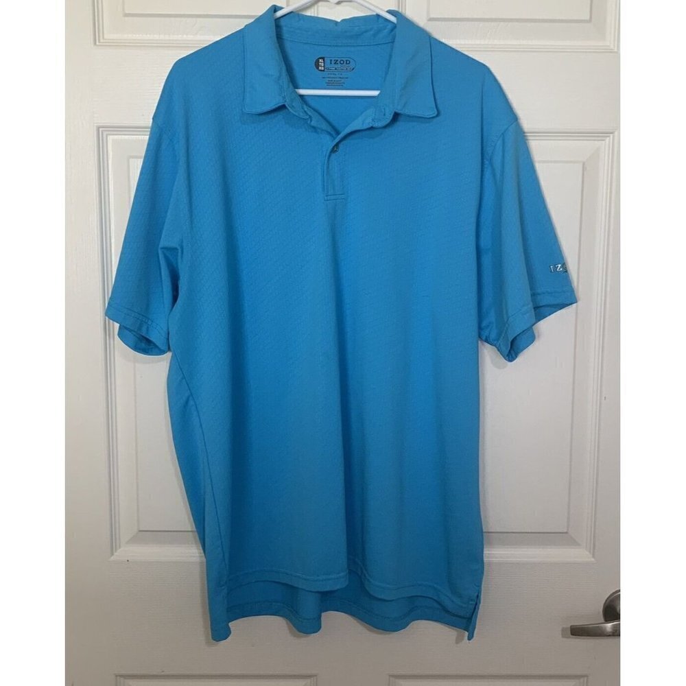IZOD Size XL X-Treme Function Blue Golf XFG Polo Shirt Short Sleeve Lightweight